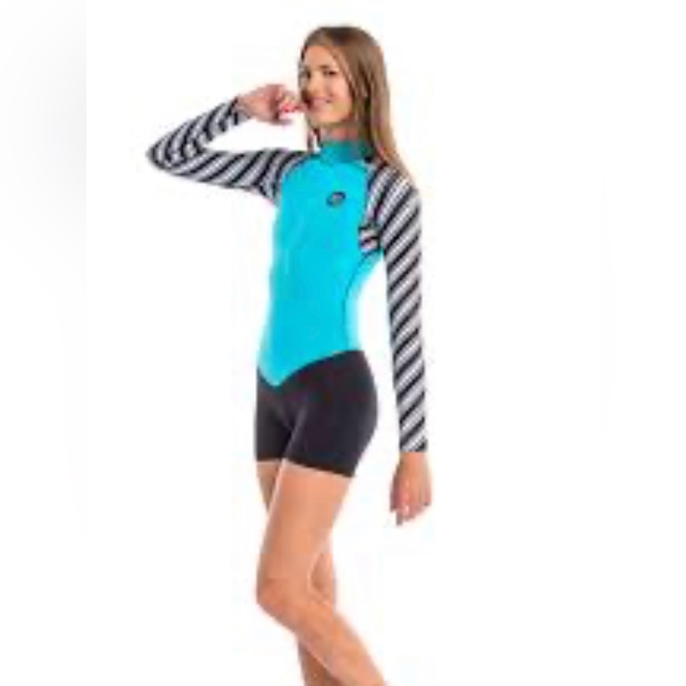 Glide Soul Womens Black Blue Stripe 2mm Spring Suit 2018: Small